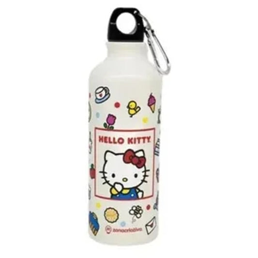 Garrafa de Alumínio Hello Kitty 500ml com Mosquetão Zona Criativa