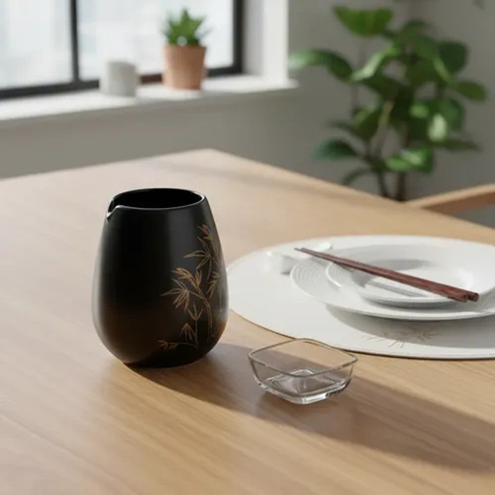 Garrafa para Sake Scalla Jam em Cerâmica Preta 17,7 cm