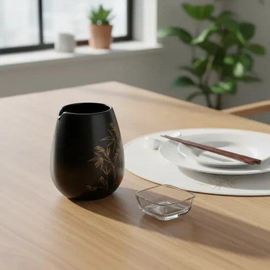 Garrafa para Sake Scalla Jam em Cerâmica Preta 17,7 cm