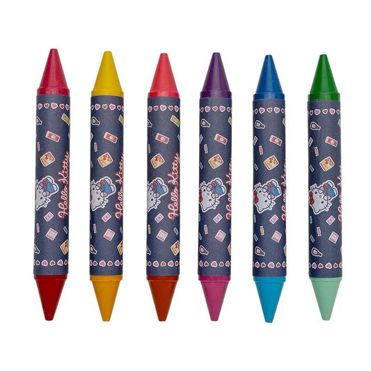 Giz de Cera Big Bicolor Hello Kitty 12 Cores Leo&Leo