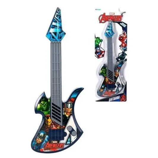 Guitarra Infantil de Brinquedo Vingadores Marvel Etitoys com Cordas