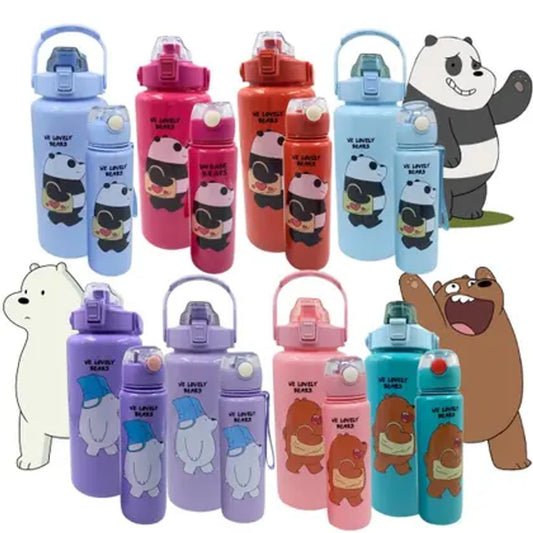 Kit 2 Garrafas Squeeze Urso Wonder 1400ml e 350ml Empório Daruma