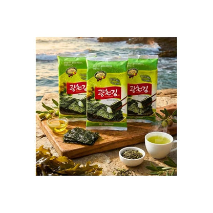Kit 3 Algas Marinhas Kwang com Chá Verde e Azeite de Oliva 12g