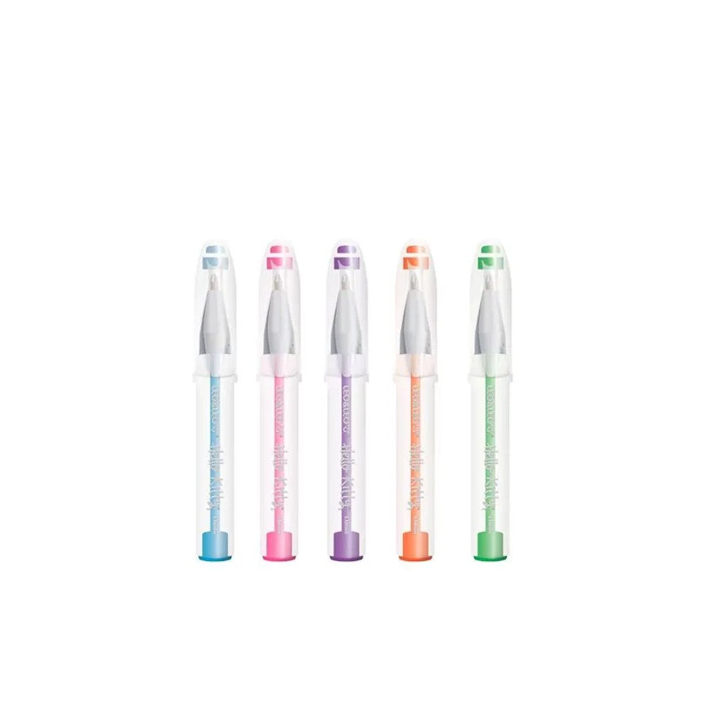 Kit 5 Mini Canetas Esferográficas Hello Kitty Leo&Leo Ponta 1.0mm