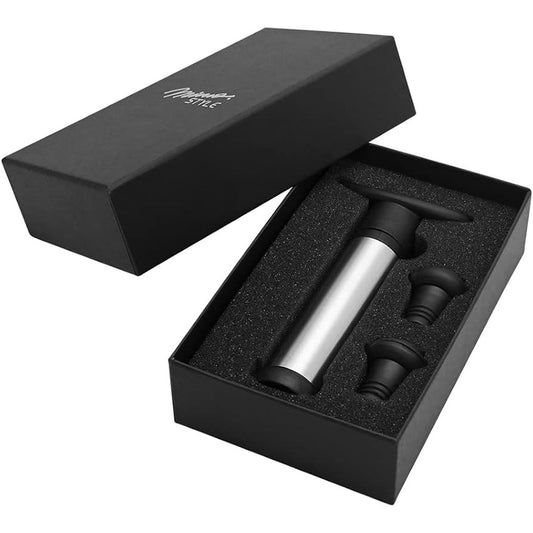 Kit Bomba a Vácuo para Vinho Mimo Style com 2 Rolhas e Estojo