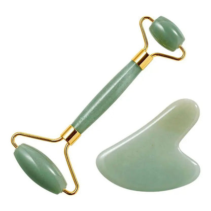 Kit Massageador Facial Jade Roller e Gua Sha Blinklab Lala Rudge