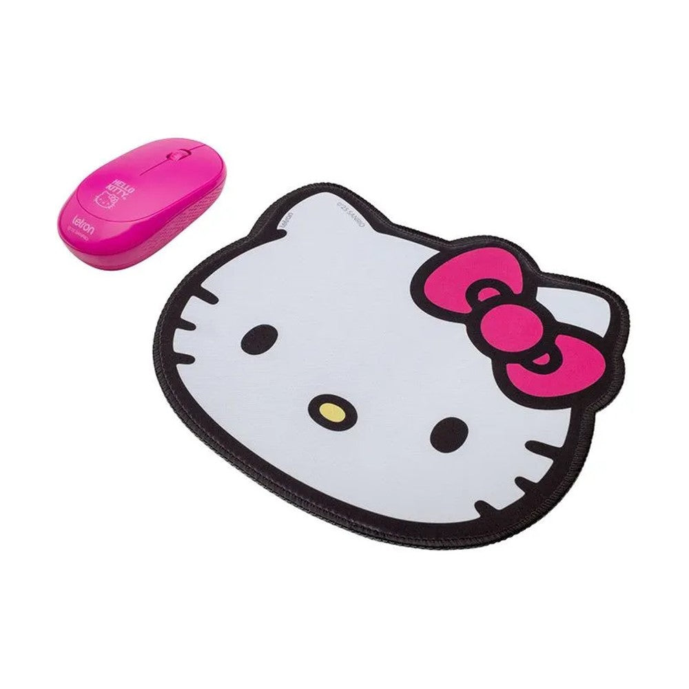 Kit Mouse e Mouse Pad Hello Kitty Letron Ergonômico