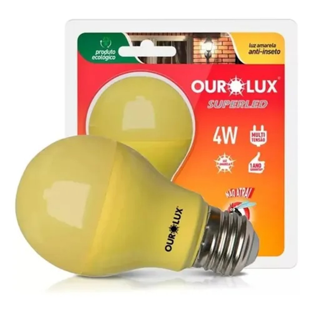 Lâmpada Superled Anti-Inseto Ourolux 4W E27 Bivolt