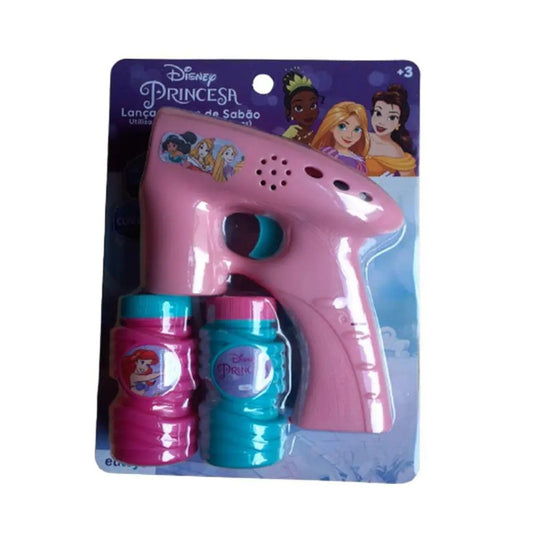 Lança Bolhas de Sabão Elétrico Princesas Disney com Luz e Refil