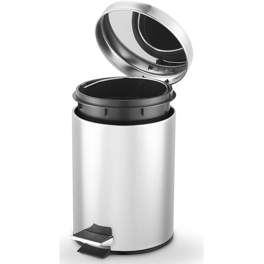 Lixeira Redonda Powermaid 3 Litros em Aço Inox com Cesto Interno