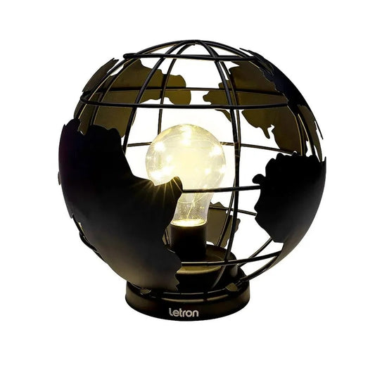 Luminária de Mesa Mapa Mundi Letron LED Decorativa 21cm