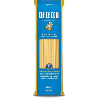 Macarrão Bucatini N°15 De Cecco 500g - Massa de Sêmola de Grano Duro