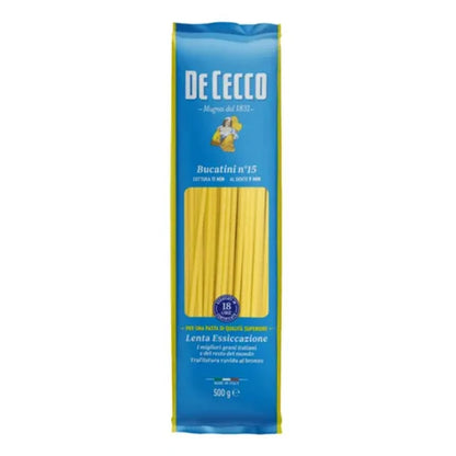 Macarrão Bucatini N°15 De Cecco 500g - Massa de Sêmola de Grano Duro