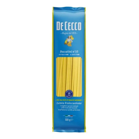 Macarrão Bucatini N°15 De Cecco 500g - Massa de Sêmola de Grano Duro