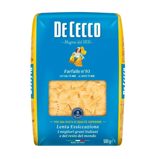 Macarrão Farfalle N°93 De Cecco 500g - Massa Importada da Itália
