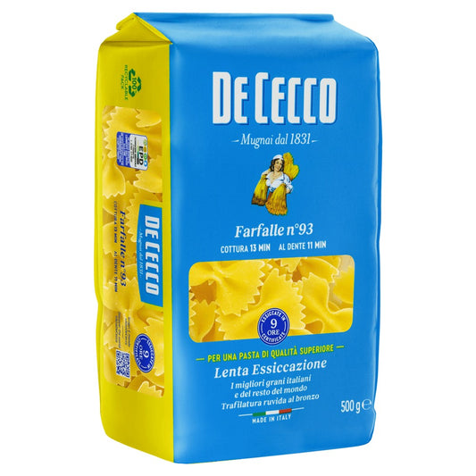 Macarrão Farfalle N°93 De Cecco 500g - Massa Importada da Itália