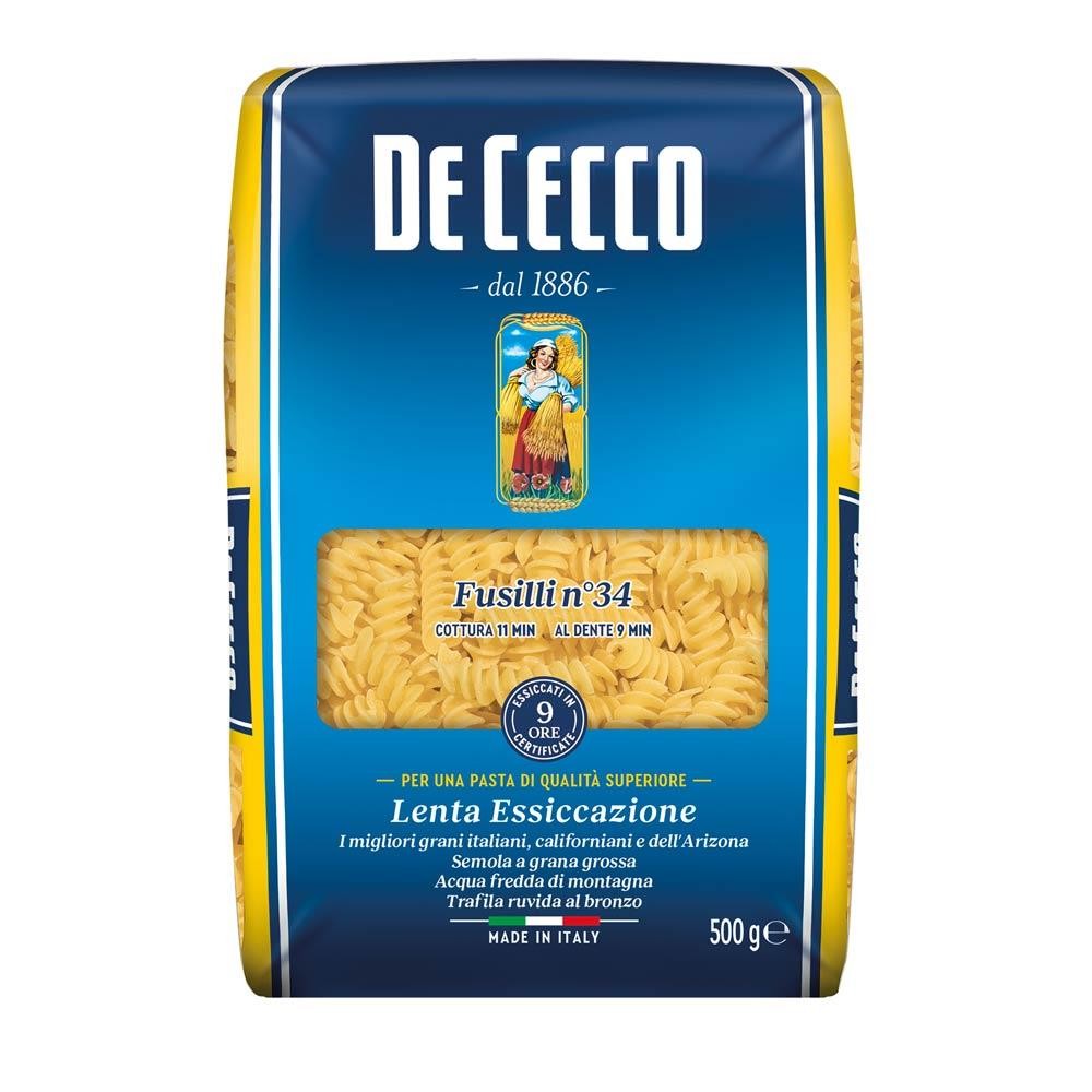 Macarrão Fusilli N°34 De Cecco 500g - Massa Italiana de Trigo Duro