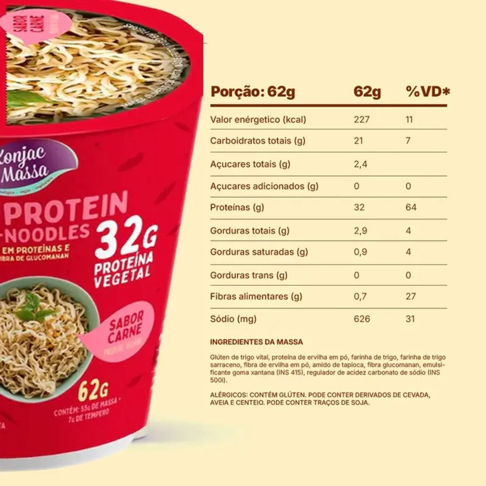 Macarrão Instantâneo Konjac Massa MF Sabor Carne Copo 62g