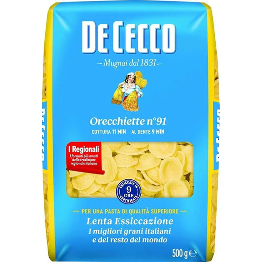 Macarrão Orecchiette N°91 De Cecco 500g - Massa Italiana Premium