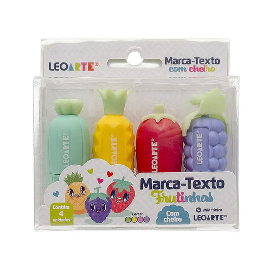 Marca-Texto com Cheiro de Frutinhas LeoArte Conjunto Criativo
