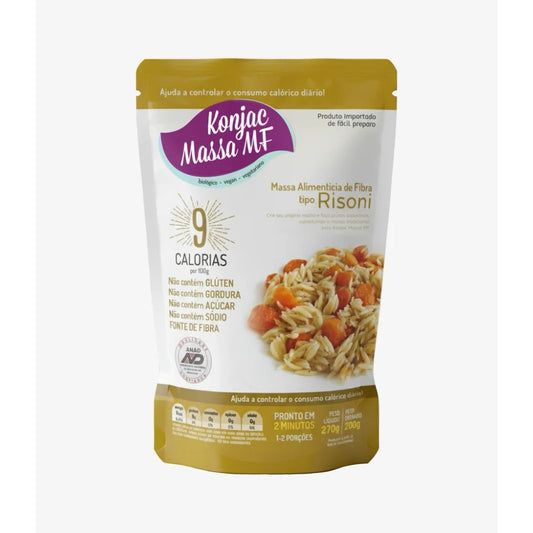 Massa Konjac Tipo Risoni Konjac Massa MF 270g Low Carb Zero Glúten