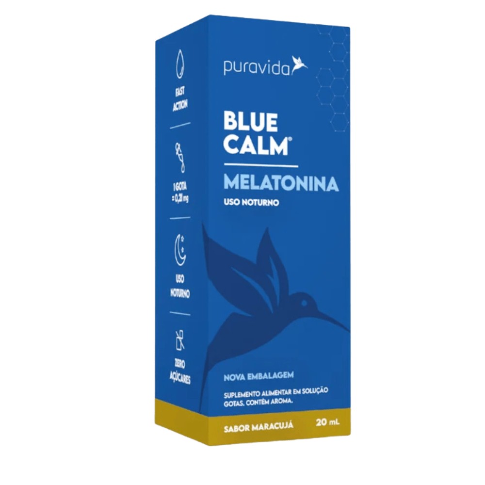 Melatonina Blue Calm Puravida Sabor Maracujá 20ml