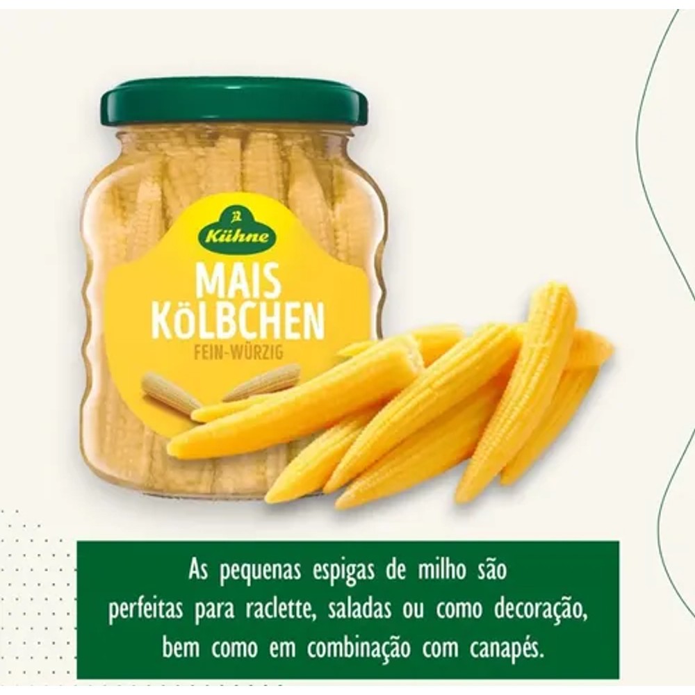 Milho Mini em Conserva Kuhne 180g Empório Daruma