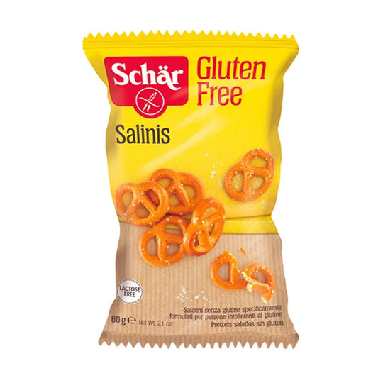 Mini Pretzel Salinis Schär 60g Sem Glúten e Sem Lactose