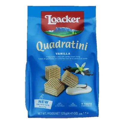 Mini Wafer Loacker Quadratini Baunilha 125g