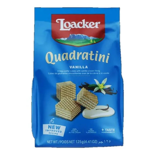 Mini Wafer Loacker Quadratini Baunilha 125g