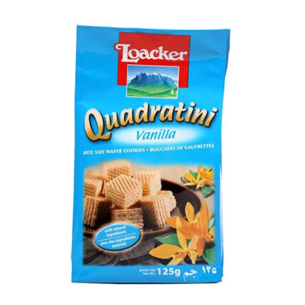 Mini Wafer Loacker Quadratini Baunilha 125g