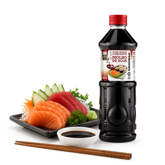Molho de Soja Shoyu Kikkoman para Sushi Sashimi e Grelhados 500ml