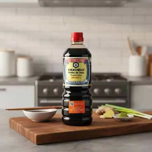 Molho de Soja Shoyu Tradicional Kikkoman 1L Fermentação Natural