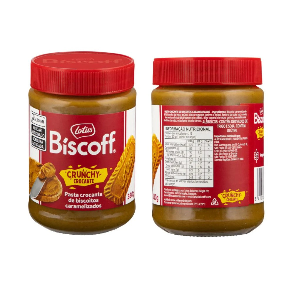 Pasta de Biscoito Lotus Biscoff Crunchy 380g