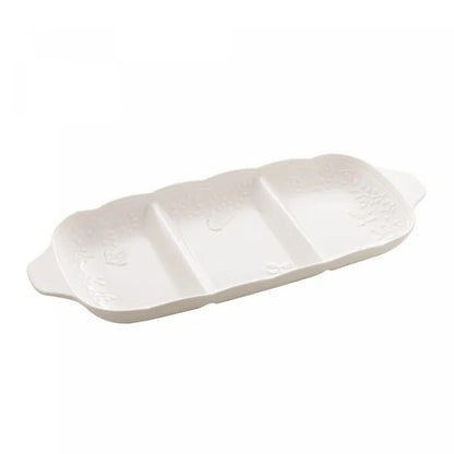 Petisqueira de Porcelana Lyor Butterfly Flower 3 Divisórias 35cm
