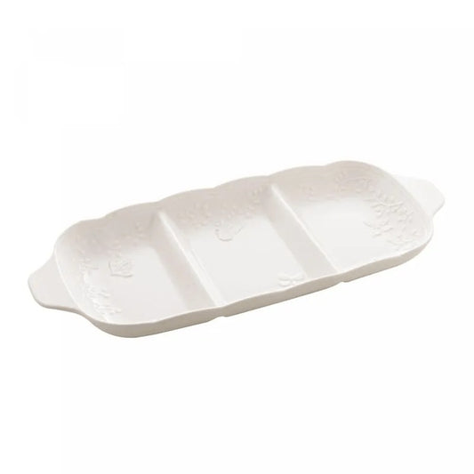Petisqueira de Porcelana Lyor Butterfly Flower 3 Divisórias 35cm
