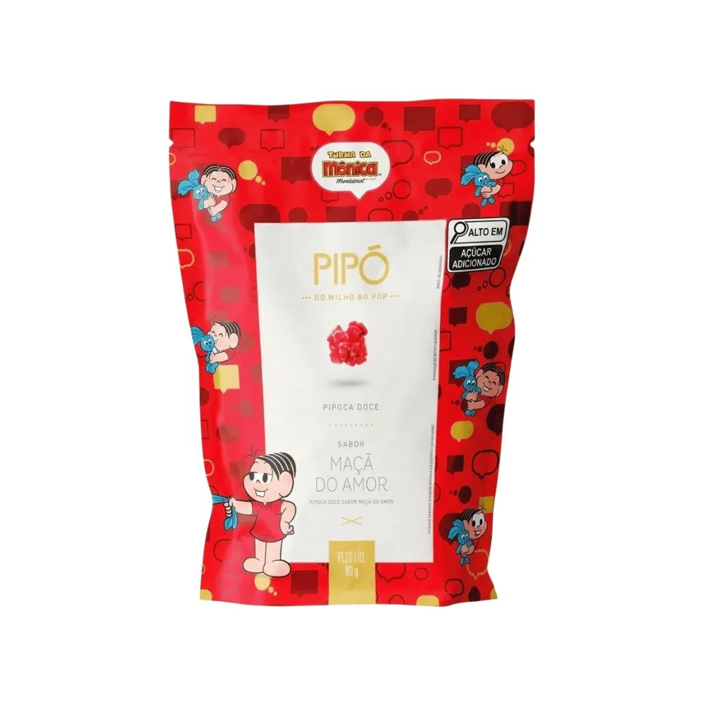 Pipoca Gourmet Doce Sabor Maçã do Amor 80g Pipó