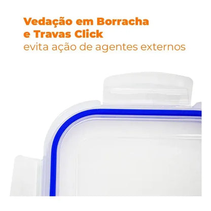 Pote Hermético de Vidro Hauskraft 560ml Retangular BPA Free