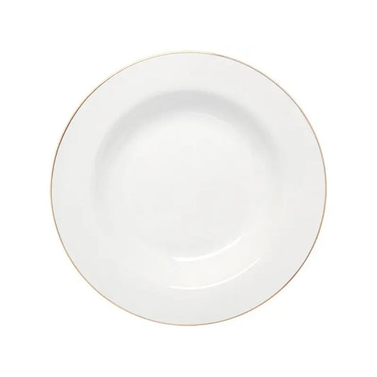 Prato Fundo Porcelana Royal Hauskraft Borda Dourada 22cm