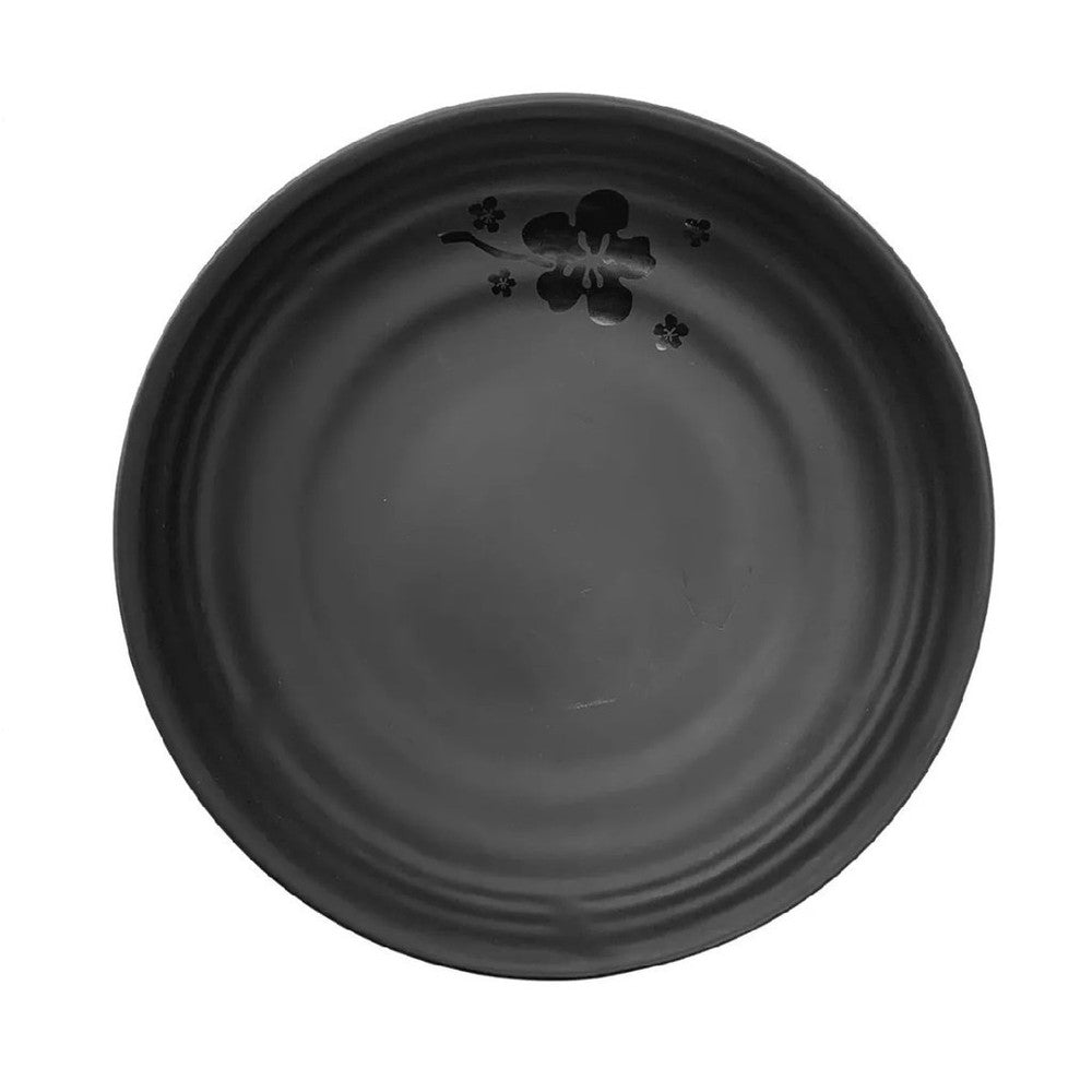Prato Memesara Melamina Preto Arte Charao 16cm para Mesa Posta Oriental