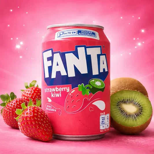 Refrigerante Fanta Morango e Kiwi 330ml Lata Importado