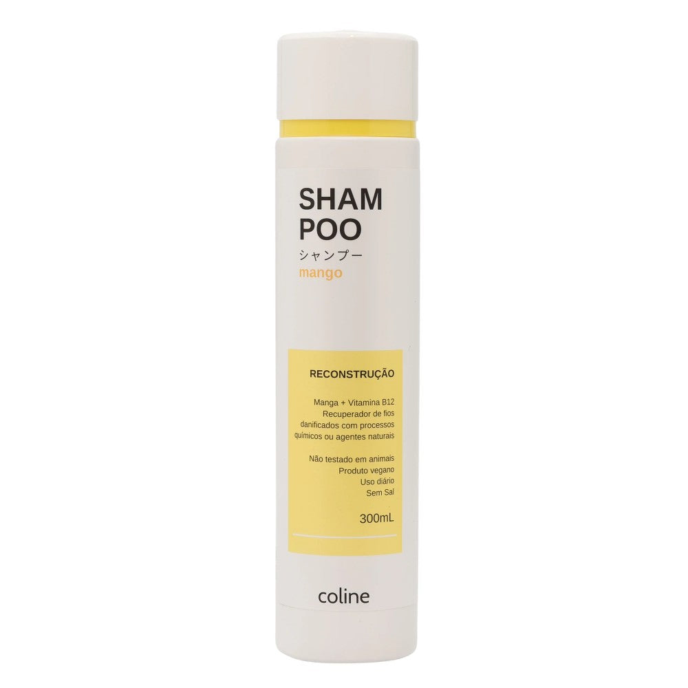 Shampoo Mango Reconstrução Coline 300ml Vegano para Cabelos Danificados