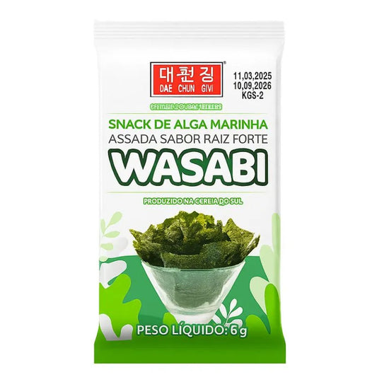 Snack de Alga Marinha Wasabi Okazunori Tokyo Foods 4g