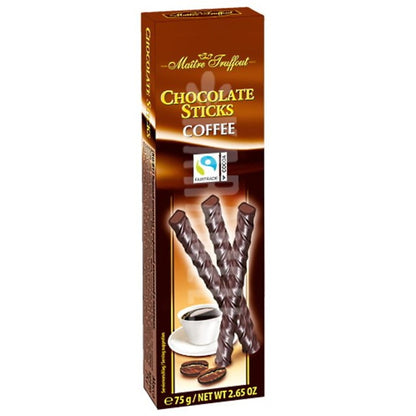 Sticks de Chocolate Amargo Maitre Truffout Sabor Café 75g