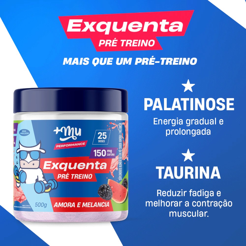 Suplemento Pré Treino Exquenta MaisMu Amora e Melancia 500g