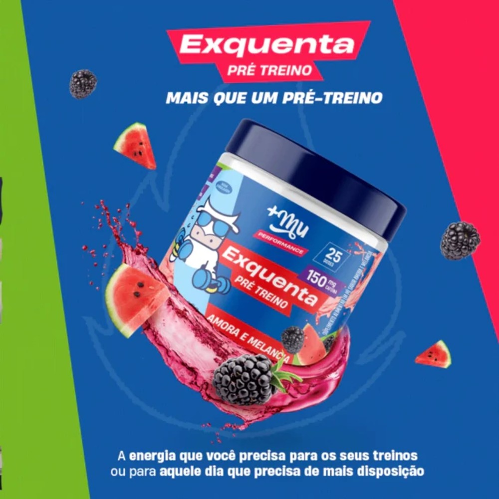 Suplemento Pré Treino Exquenta MaisMu Amora e Melancia 500g