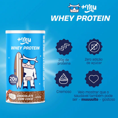 Suplemento Whey Protein Mais Mu Chocolate com Coco 450g