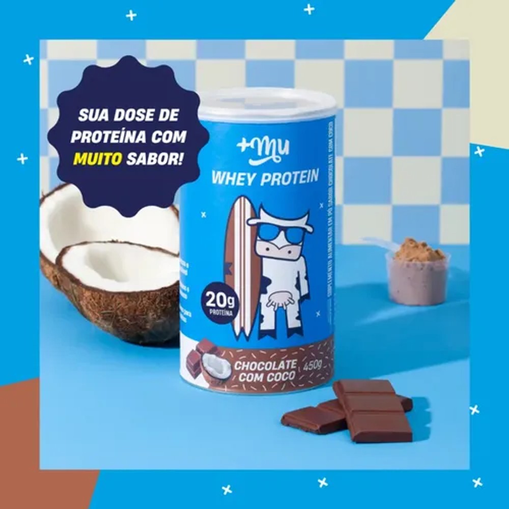 Suplemento Whey Protein Mais Mu Chocolate com Coco 450g