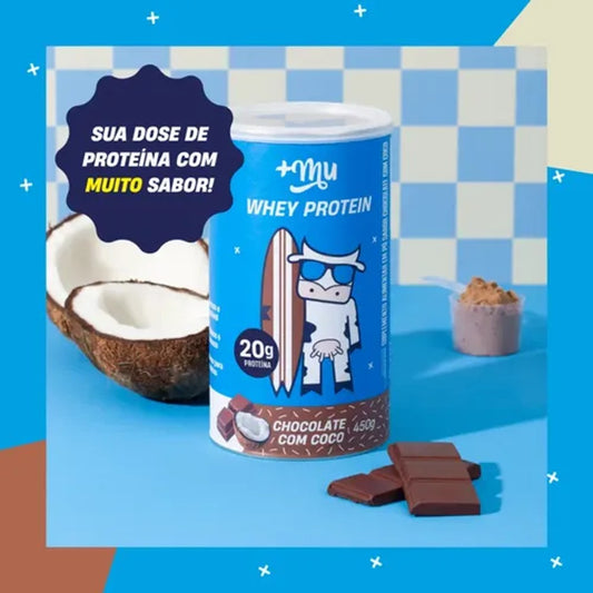 Suplemento Whey Protein Mais Mu Chocolate com Coco 450g