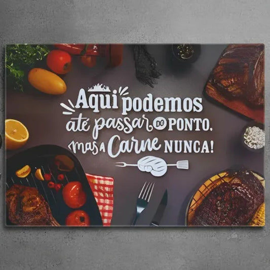 Tábua de Corte Retangular Barbecue em Vidro Temperado 40x30cm Dynasty